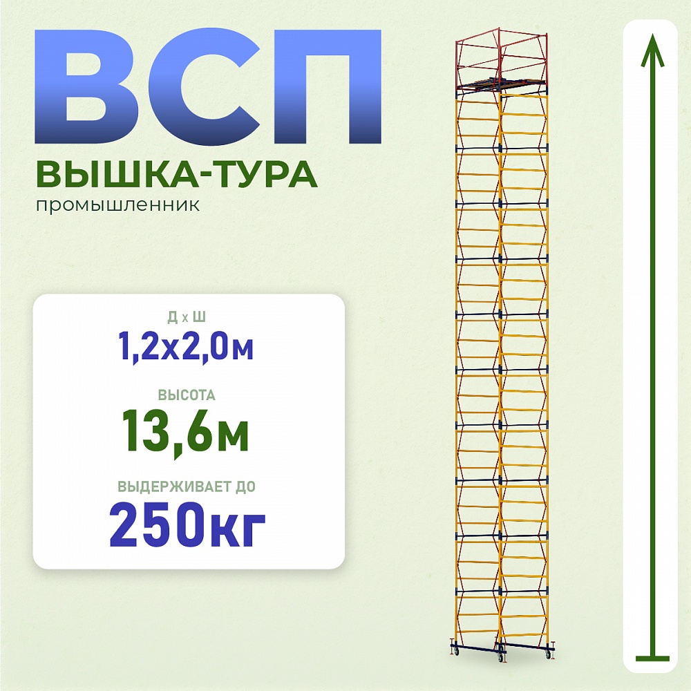 Вышка-тура Промышленник ВСП 1.2х2.0, 13.6 м ver. 2.0 фото 1